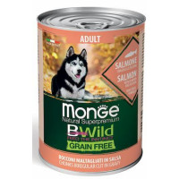 Влажный корм для собак Monge BWild Grainfree Adult из лосося с тыквой и кабачками 0,4 кг