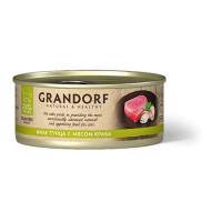 Grandorf tuna With Crab In Broth влажный корм для кошек, филе тунца с мясом краба - 70 г...