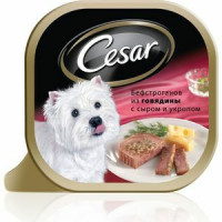 Консервы Cesar бефстроганов из говядины с сыром и укропом для собак мелких пород 100г (10083319)