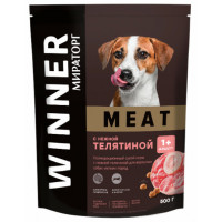 Сухой корм WINNER MEAT для взрослых собак мелких пород с нежной телятиной (500г)...