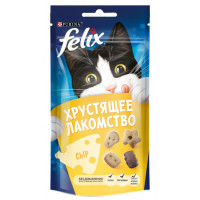 Хрустящее лакомство для взрослых кошек "Felix" с сыром, 60 г