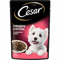 Корм для собак Cesar Говядина и кролик со шпинатом в соусе 85 г