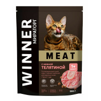 Сухой корм WINNER MEAT старше 1 года для взрослых кошек с нежной телятиной (300г)...
