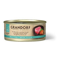 Grandorf tuna With Salmon In Broth влажный корм для кошек, филе тунца с мясом лосося - 70 г...