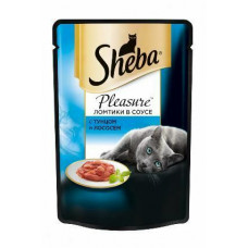 Корм для кошек SHEBA Pleasure ломтики в соус лосось пауч 85г