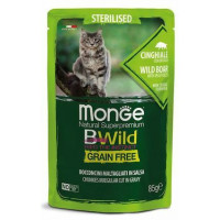 Влажный корм для кошек Monge Bwild Grain free из мяса дикого кабана с овощами для стерилизованных пауч 0,085 кг