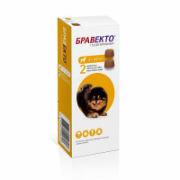 INTERVET Бравекто 112,5 мг жевательная таблетка для собак маленьких пород массой 2-4,5 кг, 1 таб....