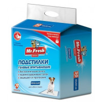 Подстилки гелевые для собак и кошек Mr.Fresh "Expert Regular", с липкими фиксаторами, 40х60 см (30 штук)...