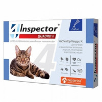 Экопром "Инспектор Quadro" капли от внешних и внутренних паразитов для кошек весом от 1 до 4кг(1 пипетка)...