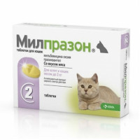 КРКА "Милпразон" антигельминтик для котят и кошек весом до 2кг таблетки 4мг/10мг 1 таблетка...