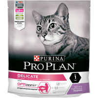 Сухой корм для кошек с чувствительным пищеварением и привередливых к еде Pro Plan "Delicate", с индейкой, 400 ...