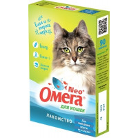 Фармакс мультивитаминное лакомство Омега Neo+ "Вывод шерсти" с ржаным солодом для кошек...