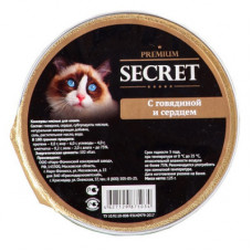 Секрет (Secret) Premium 125г с говядиной и сердцем консервы для кошек (875034)