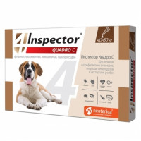 Экопром "Инспектор Quadro" капли от внешних и внутренних паразитов для собак весом от 40 до 60кг(1 пипетка)...